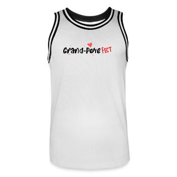 Grand-pere fect - Maillot de basket Homme - blanc/noir - Devant - AI Model Male 185 dark (185cm)