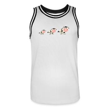Bande dessinée Vaches Vaches - Maillot de basket Homme - blanc/noir - Devant - AI Model Male 185 dark (185cm)