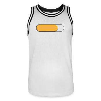 Kleine goldgelbe Spurweite (Beladung) - Männer Basketball-Trikot - Weiß/Schwarz - Vorne - AI Model Male 185 dark (185cm)