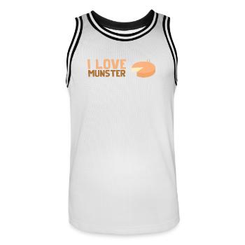 Ich liebe Münster - Männer Basketball-Trikot - Weiß/Schwarz - Vorne - AI Model Male 185 dark (185cm)