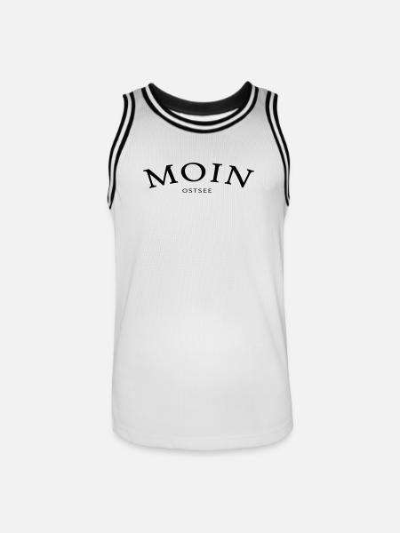 Moin Ostsee - Männer Basketball-Trikot - Weiß/Schwarz