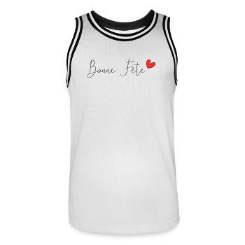 BONNE FÊTE PAPA,PAPA,FÊTE DES PÈRES,BONNE FÊTE - Maillot de basket Homme - blanc/noir - Devant - AI Model Male 185 dark (185cm)