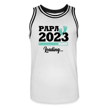 Papa 2023 loading - Maillot de basket Homme - blanc/noir - Devant - AI Model Male 185 dark (185cm)