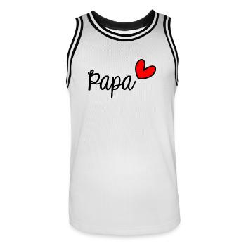 NOËL. ANNEE. ANNIVERSAIRE. RETRAITE. PAPA. MAMAM. - Maillot de basket Homme - blanc/noir - Devant - AI Model Male 185 dark (185cm)