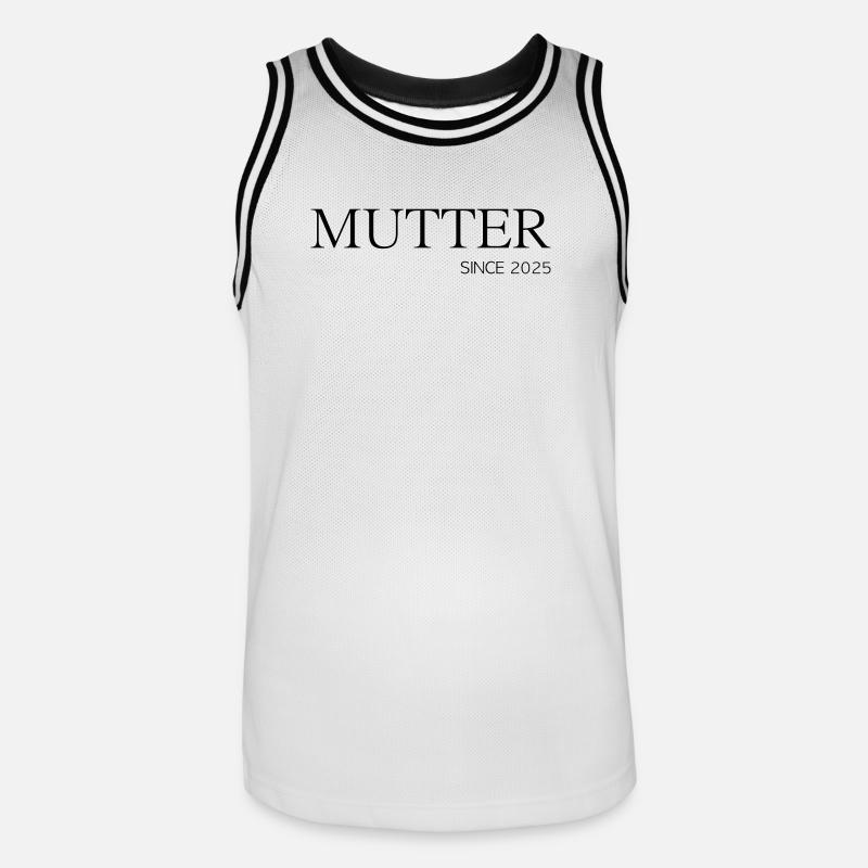 Mutter since 2025 - Männer Basketball-Trikot - Weiß/Schwarz
