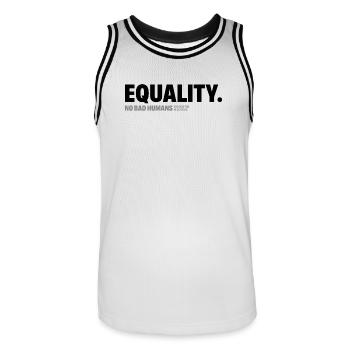 Égalité - Maillot de basket Homme - blanc/noir - Devant - AI Model Male 185 dark (185cm)