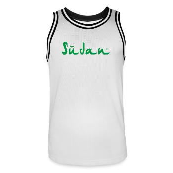 Sudan - Männer Basketball-Trikot - Weiß/Schwarz - Vorne - AI Model Male 185 dark (185cm)