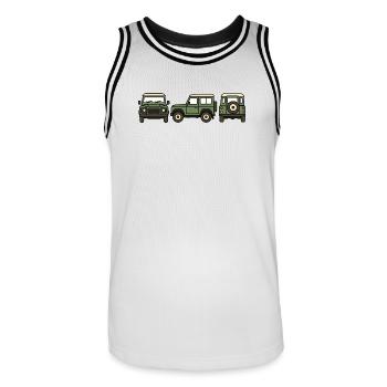 Voiture tout-terrain - Maillot de basket Homme - blanc/noir - Devant - AI Model Male 185 dark (185cm)