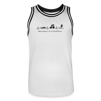 Heartbeat of a Triathlete  - Männer Basketball-Trikot - Weiß/Schwarz - Vorne - AI Model Male 185 dark (185cm)