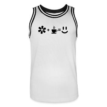 Modern Geometric L-Shape Abstract Black Graphic - Men's Basketball Jersey - white/black - Front - AI Model Male 185 dark (185cm)