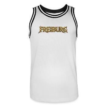 Freiburg Gold Skull Logo - Men's Basketball Jersey - white/black - Front - AI Model Male 185 dark (185cm)