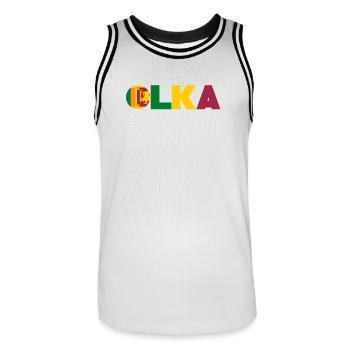 Sri Lanka - Men's Basketball Jersey - white/black - Front - AI Model Male 185 dark (185cm)