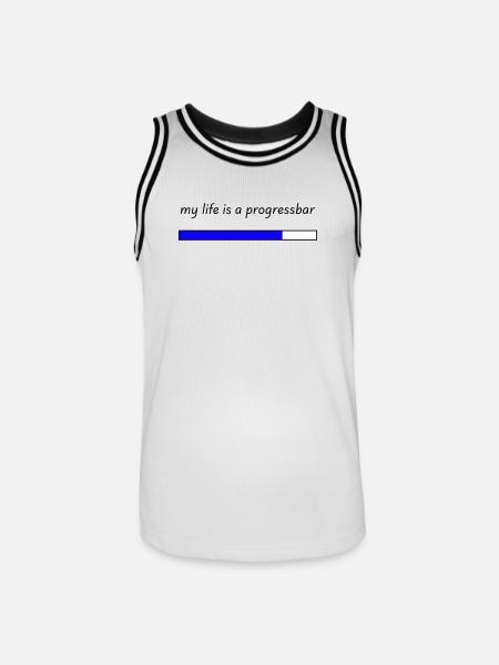 my life is a progressbar - Men's Basketball Jersey - white/black