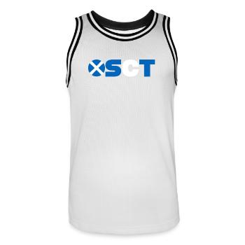 Écosse - Maillot de basket Homme - blanc/noir - Devant - AI Model Male 185 dark (185cm)