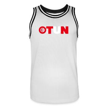 Tunisie - Maillot de basket Homme - blanc/noir - Devant - AI Model Male 185 dark (185cm)