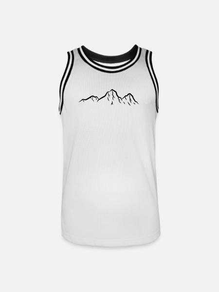 Mountains Mountain Nature Lover - Men's Basketball Jersey - white/black