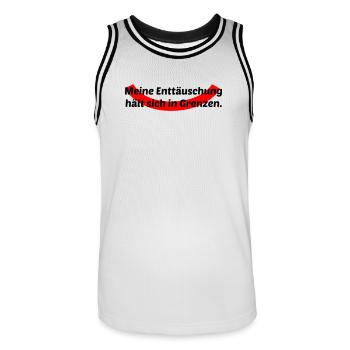 Enttäuschung in Grenzen - Männer Basketball-Trikot - Weiß/Schwarz - Vorne - AI Model Male 185 dark (185cm)