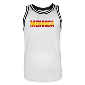 Menorca Flag Spain - Men's Basketball Jersey - white/black - Front - AI Model Male 185 dark (185cm)