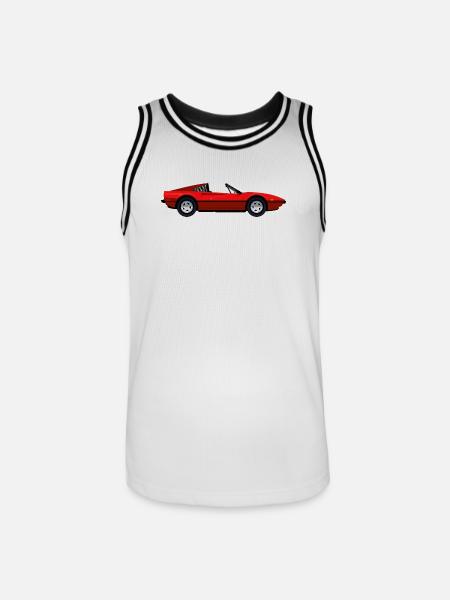RED SPORTS CAR - Men's Basketball Jersey - white/black