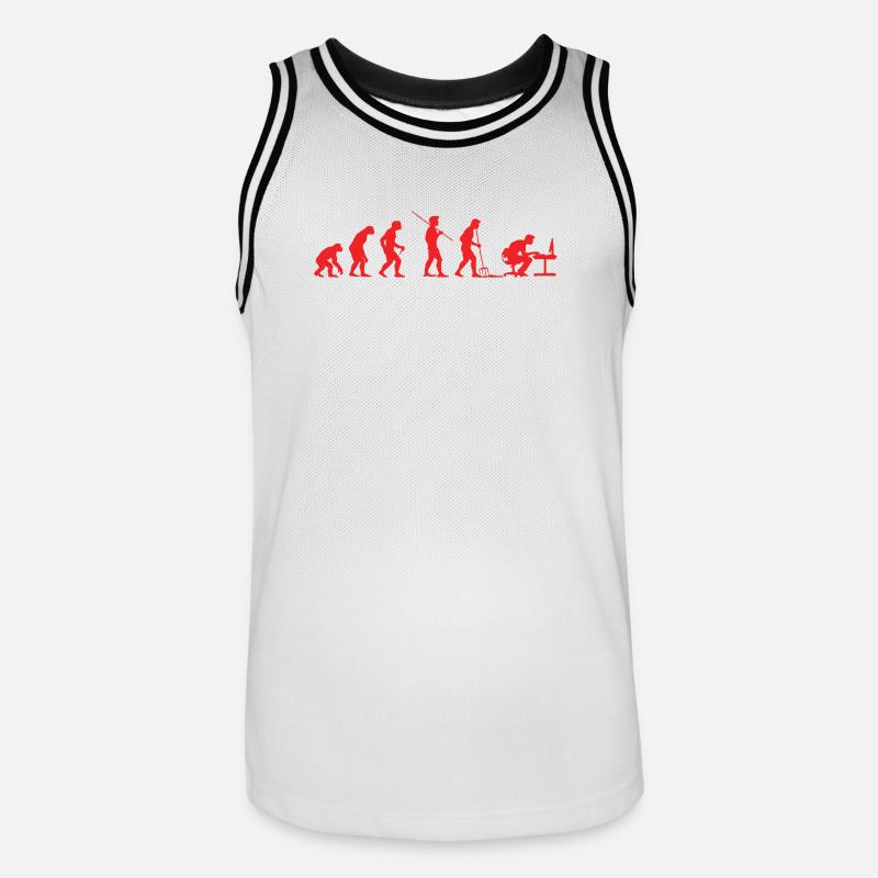 Evolution Gamer | Computer Freak Nerd PC - Männer Basketball-Trikot - Weiß/Schwarz
