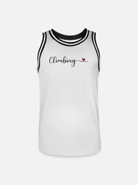Grimper avec un cœur - Maillot de basket Homme - blanc/noir