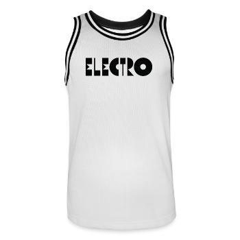 Electro music Logo - Men's Basketball Jersey - white/black - Front - AI Model Male 185 dark (185cm)