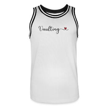 Vaulting Heart - Männer Basketball-Trikot - Weiß/Schwarz - Vorne - AI Model Male 185 dark (185cm)