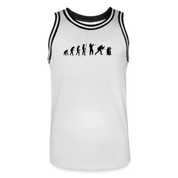paintball_evolution - Männer Basketball-Trikot - Weiß/Schwarz - Vorne - AI Model Male 185 dark (185cm)