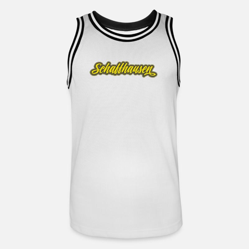 Schaffhausen Script Lettering - Men's Basketball Jersey - white/black
