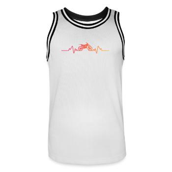 Motocross sunset heartbeat dirt bike - Men's Basketball Jersey - white/black - Front - AI Model Male 185 dark (185cm)