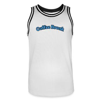 pause-café - Maillot de basket Homme - blanc/noir - Devant - AI Model Male 185 dark (185cm)