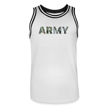 Motif de camouflage ARMY NL NFP - Maillot de basket Homme - blanc/noir - Devant - AI Model Male 185 dark (185cm)