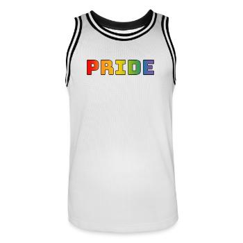 rainbow pride LGBT lgbtqi queer - Men's Basketball Jersey - white/black - Front - AI Model Male 185 dark (185cm)