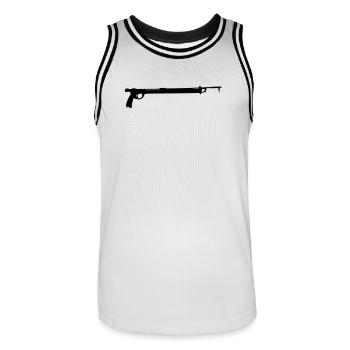 Speargun - Men's Basketball Jersey - white/black - Front - AI Model Male 185 dark (185cm)