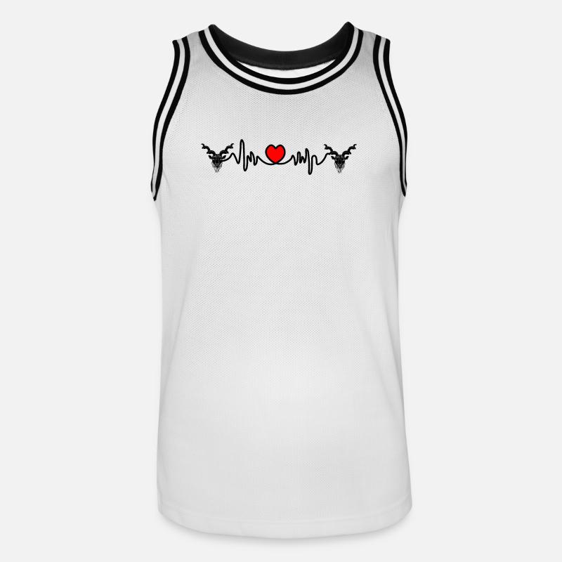 Herzfrequenz Cardio Steinbock Steinbock Steinbock - Männer Basketball-Trikot - Weiß/Schwarz
