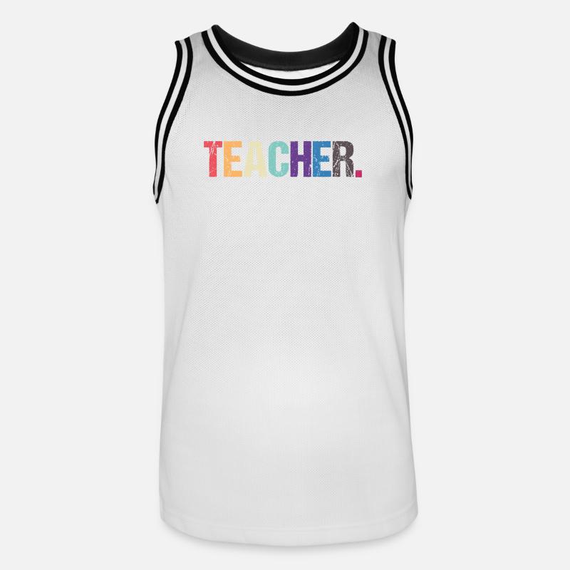Conception colorée de TEACHER - Maillot de basket Homme - blanc/noir