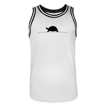 Turtle Silhouette - Men's Basketball Jersey - white/black - Front - AI Model Male 185 dark (185cm)
