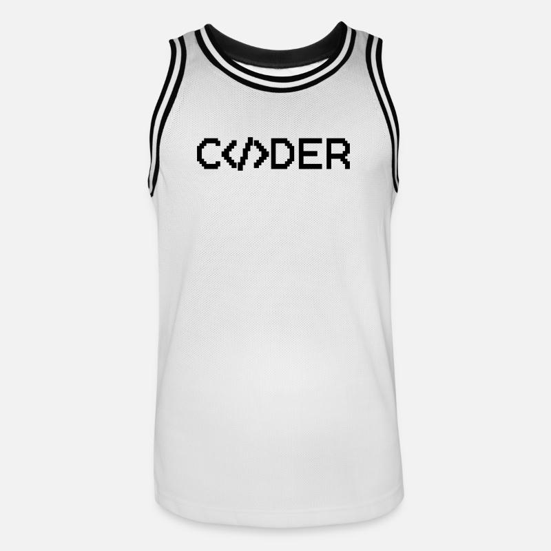 Coder - Männer Basketball-Trikot - Weiß/Schwarz