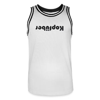 Kopfüber - Männer Basketball-Trikot - Weiß/Schwarz - Vorne - AI Model Male 185 dark (185cm)