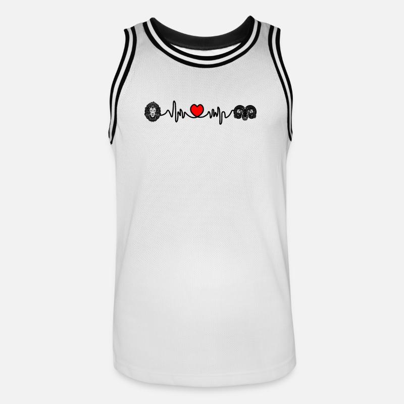 Herzfrequenz Cardio Löwe Widder - Männer Basketball-Trikot - Weiß/Schwarz