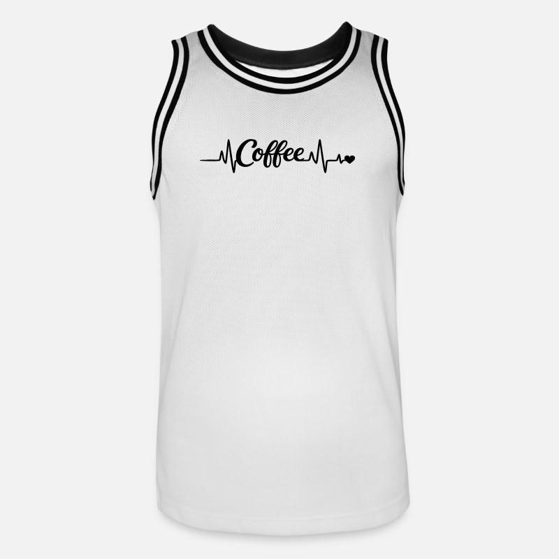 Le café te rend heureux - Maillot de basket Homme - blanc/noir