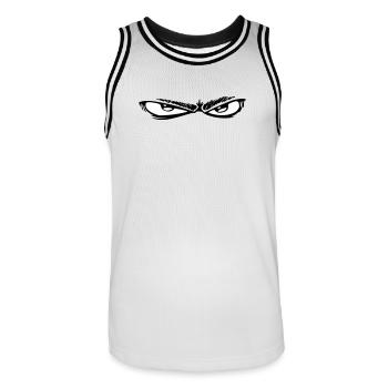 Night Eyes Black & White - Men's Basketball Jersey - white/black - Front - AI Model Male 185 dark (185cm)