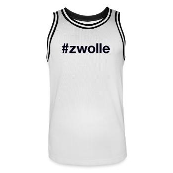 ZWOLLE, Pays-Bas, Pays-Bas - Maillot de basket Homme - blanc/noir - Devant - AI Model Male 185 dark (185cm)