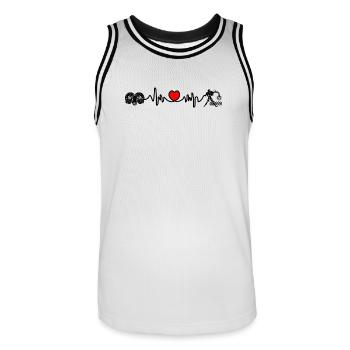 Heart rate cardio Aries Aquarius - Men's Basketball Jersey - white/black - Front - AI Model Male 185 dark (185cm)