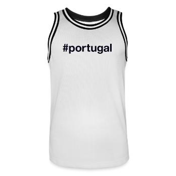 PORTUGAL Hashtag - Männer Basketball-Trikot - Weiß/Schwarz - Vorne - AI Model Male 185 dark (185cm)
