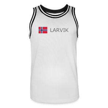 Drapeau de la Norvège - Larvik - Norge - Norwegen - Maillot de basket Homme - blanc/noir - Devant - AI Model Male 185 dark (185cm)