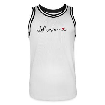 Lehrerin - Männer Basketball-Trikot - Weiß/Schwarz - Vorne - AI Model Male 185 dark (185cm)