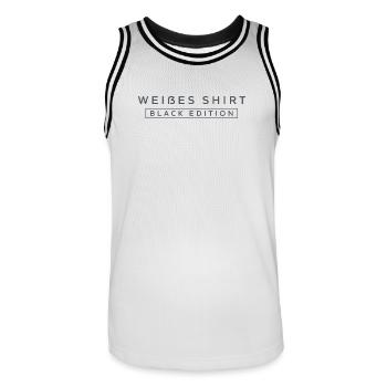 Weißes Shirt Black Edition - Männer Basketball-Trikot - Weiß/Schwarz - Vorne - AI Model Male 185 dark (185cm)