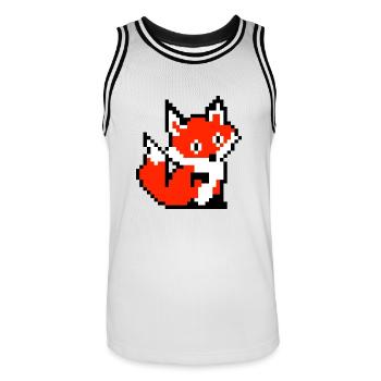 Fox Fox Paw rétro conception de chemise de pixel - Maillot de basket Homme - blanc/noir - Devant - AI Model Male 185 dark (185cm)