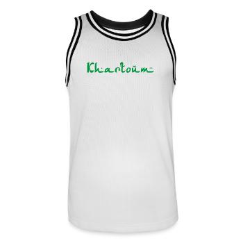 Khartoum Sudan - Männer Basketball-Trikot - Weiß/Schwarz - Vorne - AI Model Male 185 dark (185cm)